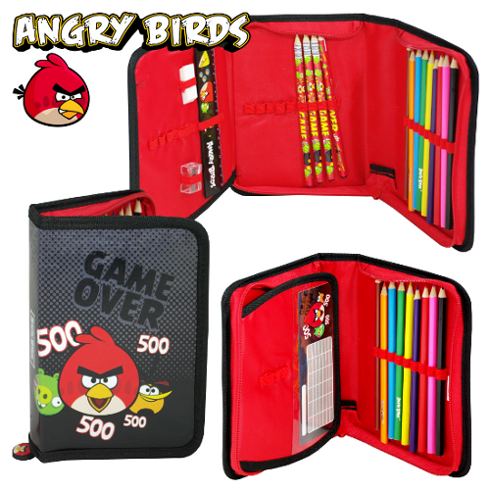 8208502 Angry Birds piórnik z wyposażeniem Game Over New